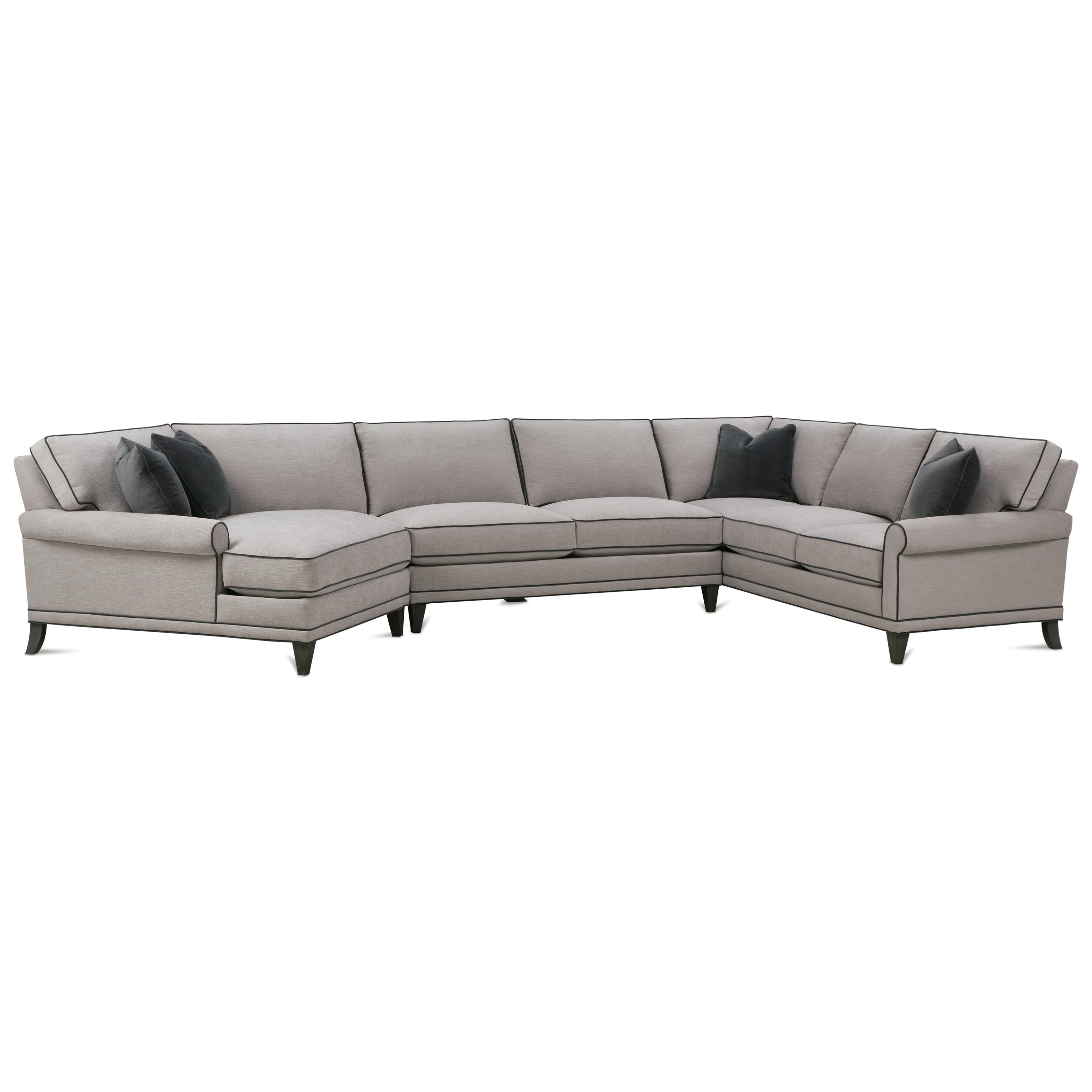 Rowe My Style II Customizable Sectional Sofa with Rolled Arms, Tapered